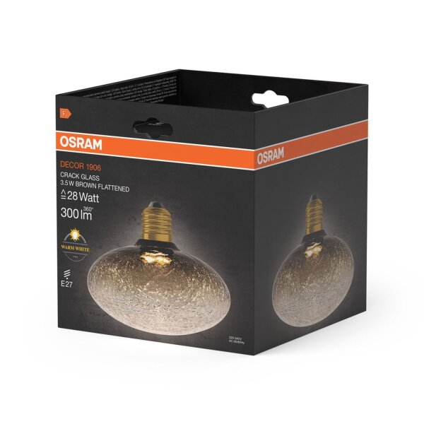 LED Leuchtmittel E27 Ø 15 cm 2700K 300lm Glas Braun OSRAM