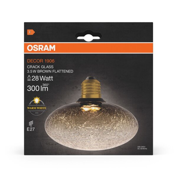 LED Leuchtmittel E27 Ø 15 cm 2700K 300lm Glas Braun OSRAM