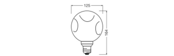 LED Leuchtmittel Glas Schwarz Ø 12,5cm E27 2700K 300lm OSRAM