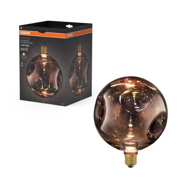 LED Leuchtmittel Glas E27 Schwarz Ø 20 cm 2700 K 300 lm OSRAM