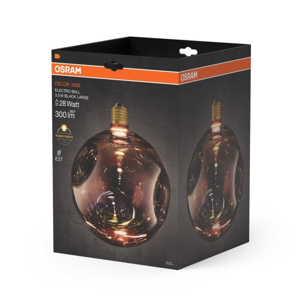LED Leuchtmittel Glas E27 Schwarz Ø 20 cm 2700 K 300 lm OSRAM