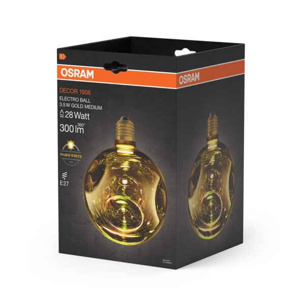 LED Leuchtmittel E27 Deko Glas in Gold 2700 K 300 lm OSRAM