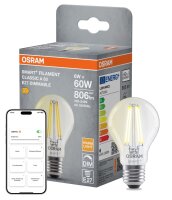 LED Leuchtmittel Glas E27 Ø 6cm Smart Dimmer 2700K...