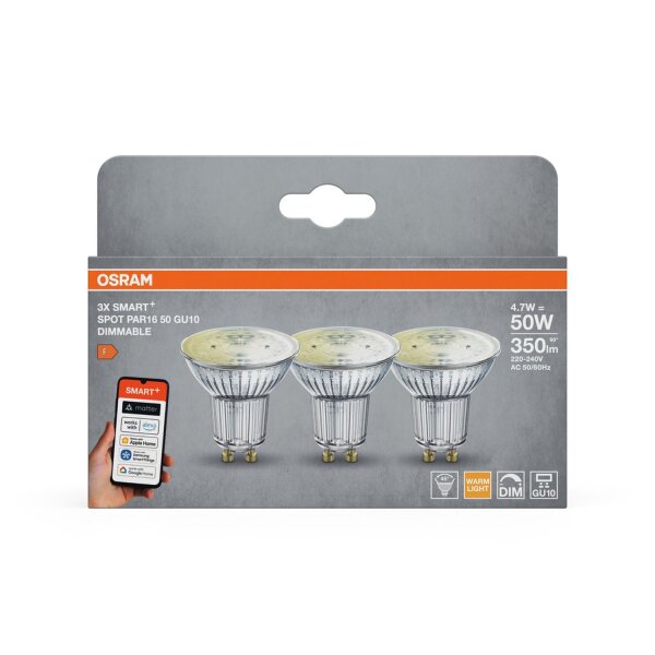 LED Leuchtmittel Smart 3er Set GU10 2700 K 350 lm OSRAM