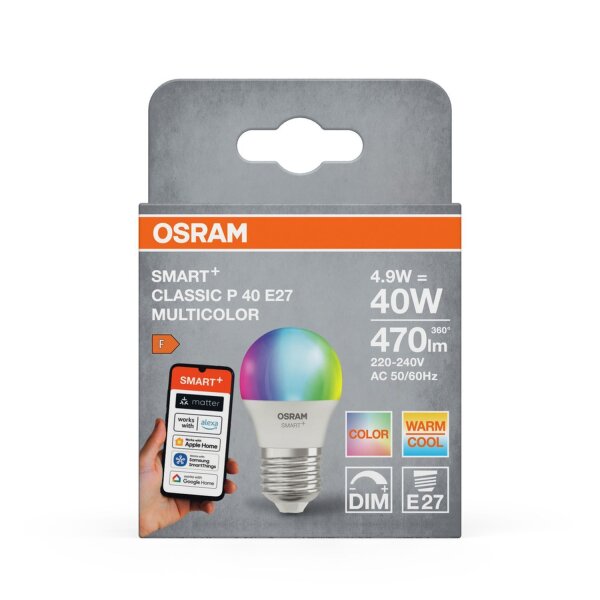 LED Leuchtmittel E27 RGB CCT 470 lm Ø 4,7 cm Smart OSRAM