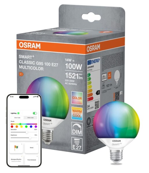 LED Leuchtmittel E27 Ø 9,5cm RGB CCT 1521lm hell Smart OSRAM