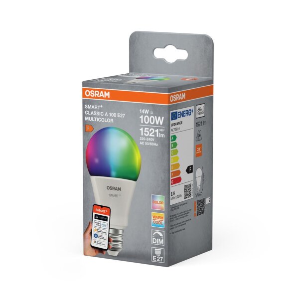 LED Leuchtmittel E27 RGB CCT 1521 lm hell Dimmbar Smart OSRAM