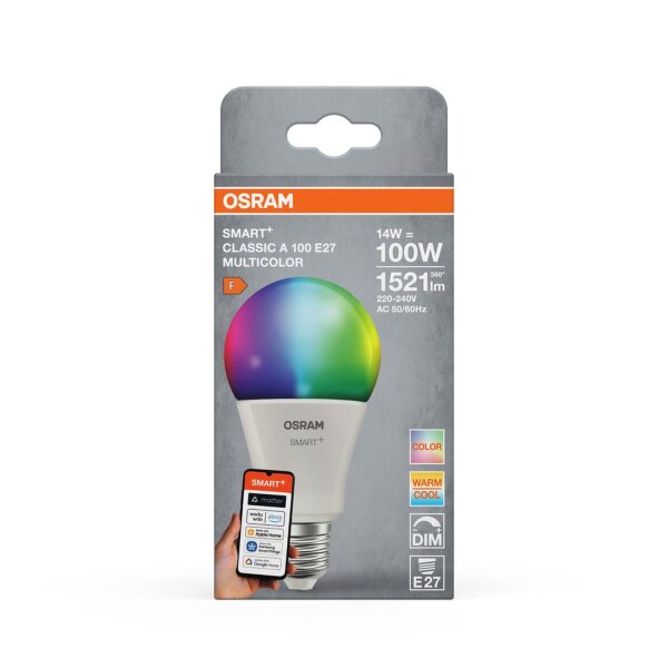 LED Leuchtmittel E27 RGB CCT 1521 lm hell Dimmbar Smart OSRAM