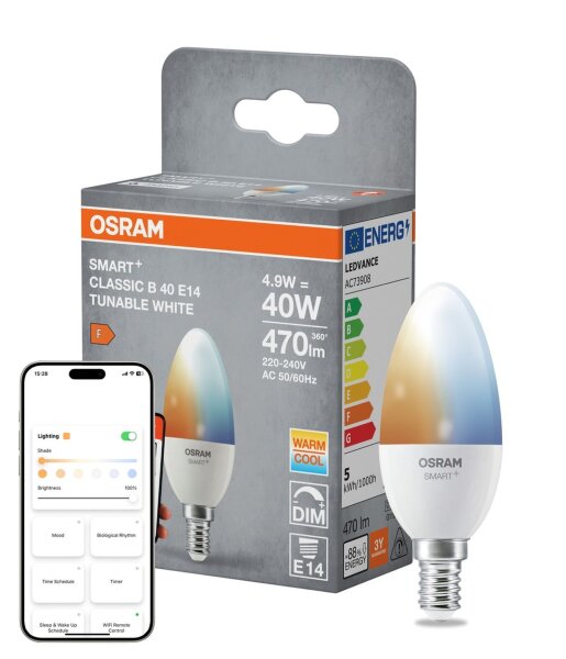 LED Leuchtmittel E14 2700-6500 K 470 lm Smart Dimmbar OSRAM