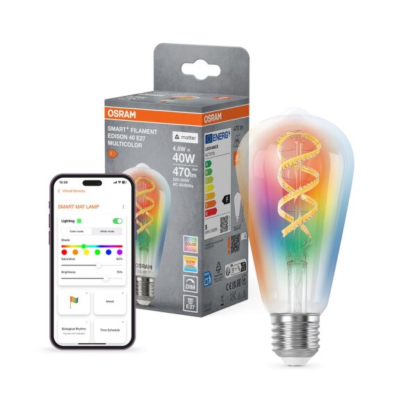 LED Leuchtmittel RGB CCT 470 lm Smart E27 L: 14 cm OSRAM