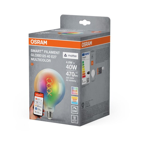 LED Leuchtmittel E27 RGB CCT 470 lm Smart Ø 12,5 cm OSRAM