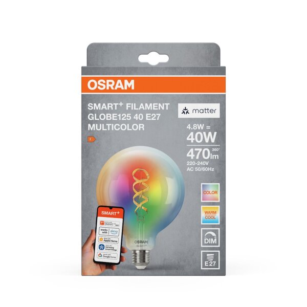 LED Leuchtmittel E27 RGB CCT 470 lm Smart Ø 12,5 cm OSRAM