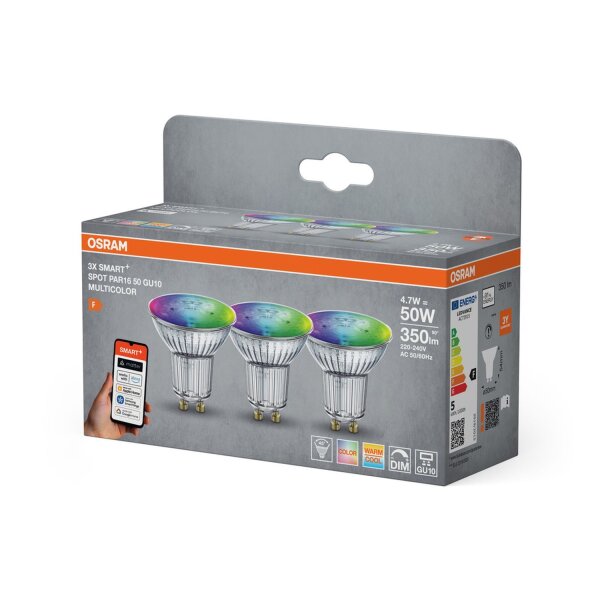 LED Leuchtmittel GU10 RGB CCT 350 lm Smart 3er Set OSRAM