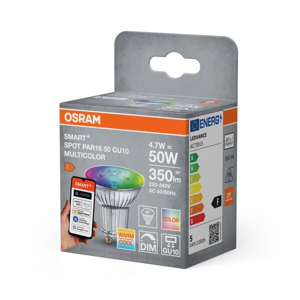 LED Leuchtmittel RGB CCT GU10 350 lm Smart Dimmbar OSRAM