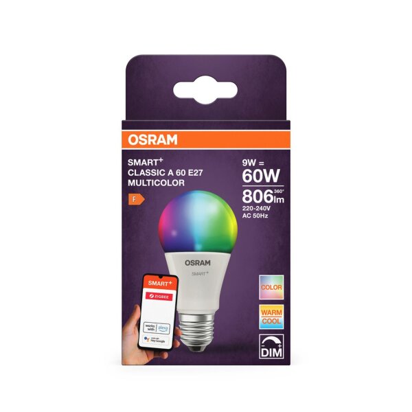 LED Leuchtmittel E27 RGB CCT 806 lm Smart 4er Set OSRAM