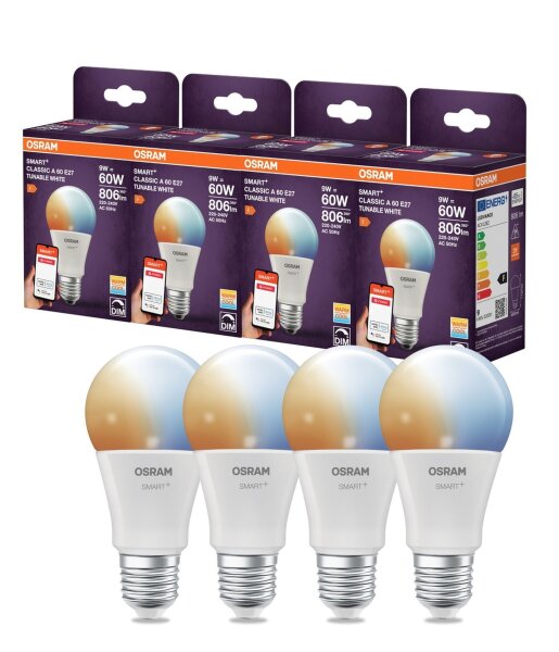 OSRAM Leuchtmittel LED Smart E27 2700-6500 K 806 lm 4er Set
