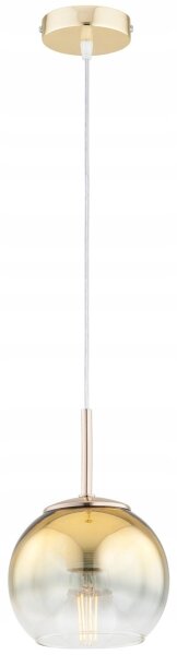 Pendelleuchte Glas Metall Gold E27 Ø15 cm Modern