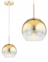Pendelleuchte Glas Metall Gold E27 Ø15 cm Modern