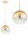 Pendelleuchte Glas Metall Gold E27 Ø15 cm Modern