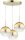 Pendelleuchte 3-flammig Metall Glas Gold E27 L:30 cm