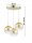 Pendelleuchte 3-flammig Metall Glas Gold E27 L:30 cm