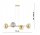 Pendelleuchte 4-flammig Glas Metall Gold E27 L:75 cm