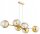 Pendelleuchte 6-flammig Glas Gold E27 L:90 cm Modern