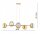Pendelleuchte 6-flammig Glas Gold E27 L:90 cm Modern