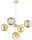 Pendelleuchte 5-flammig Glas Metall Gold E27 L:60 cm