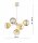 Pendelleuchte 5-flammig Glas Metall Gold E27 L:60 cm