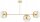 Deckenleuchte 3-flammig Glas Metall Gold E27 L:80 cm