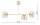 Deckenleuchte 3-flammig Glas Metall Gold E27 L:80 cm
