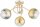 Deckenleuchte 3-flammig Glas Gold E27 B:50 cm blendarm