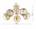 Deckenleuchte 5-flammig Glas Metall Gold E27 B:50 cm