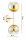 Wandleuchte Up Down 2-flammig Glas Gold E27 H:40 cm