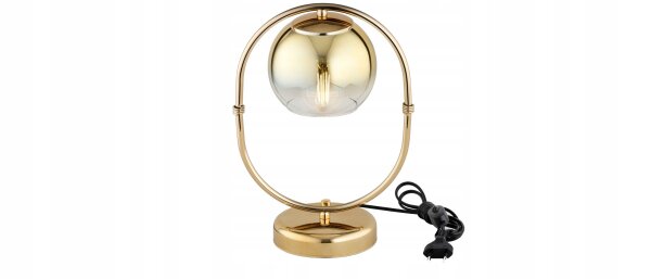 Tischleuchte Glas Gold E27 H:35 cm Modern dekorativ