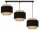 Pendelleuchte 3-flammig Stoff Schwarz Beige E27 Modern