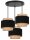 Hängelampe 3-flammig Stoff Schwarz Beige E27 B:30 cm