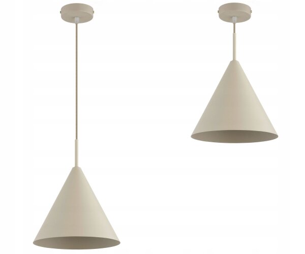 Pendelleuchte Metall Beige Kegel E27 B:25 cm Modern