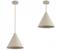 Pendelleuchte Metall Beige Kegel E27 B:25 cm Modern