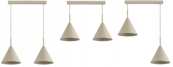 Pendelleuchte 2-flammig Beige E27 L:50 cm Modern