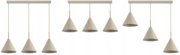 Pendelleuchte 3-flammig Beige E27 L:70 cm Modern