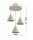 Pendelleuchte 3-flammig Metall Beige E27 B:40 cm Modern
