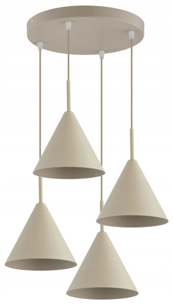 Hängelampe 4-flammig Beige Metall E27 B:40 cm Modern