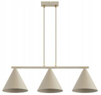 Pendelleuchte 3-flammig Metall Beige E27 L:70 cm