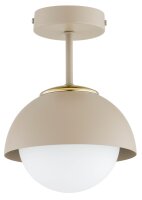 Deckenleuchte Glas Metall Beige E27 B:18 cm Modern
