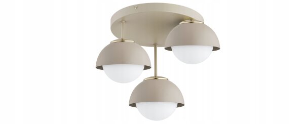 Deckenleuchte Glas Metall Beige E27 B:40 cm Modern