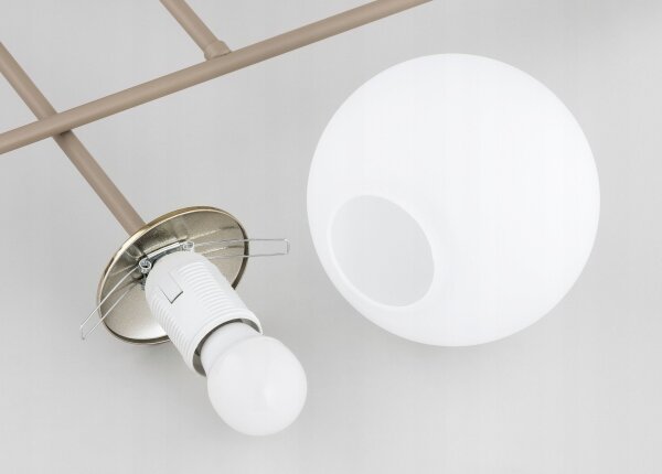 Deckenleuchte Glas Metall Beige E27 B:40 cm Modern