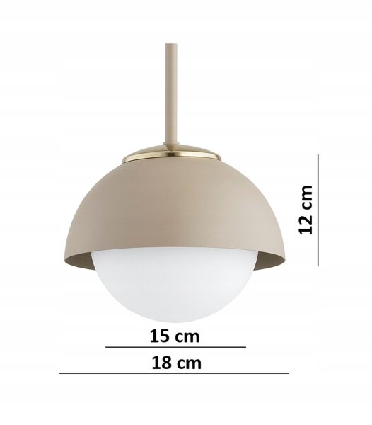 Deckenleuchte Glas Metall Beige E27 B:40 cm Modern