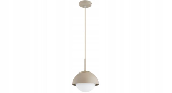 Pendelleuchte Kugel Glas Metall Beige E27 Ø18 cm rund
